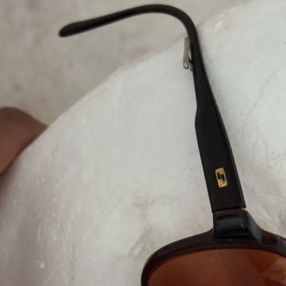 Safilo glasses brown gold frame cutout front sunglasses accessory eyewear